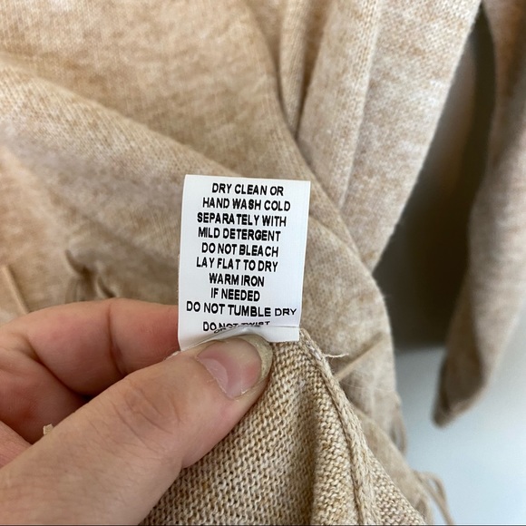 0 Degrees Celsius | Tan Boho Fringe scoop Neck Sweater - Picture 6 of 6